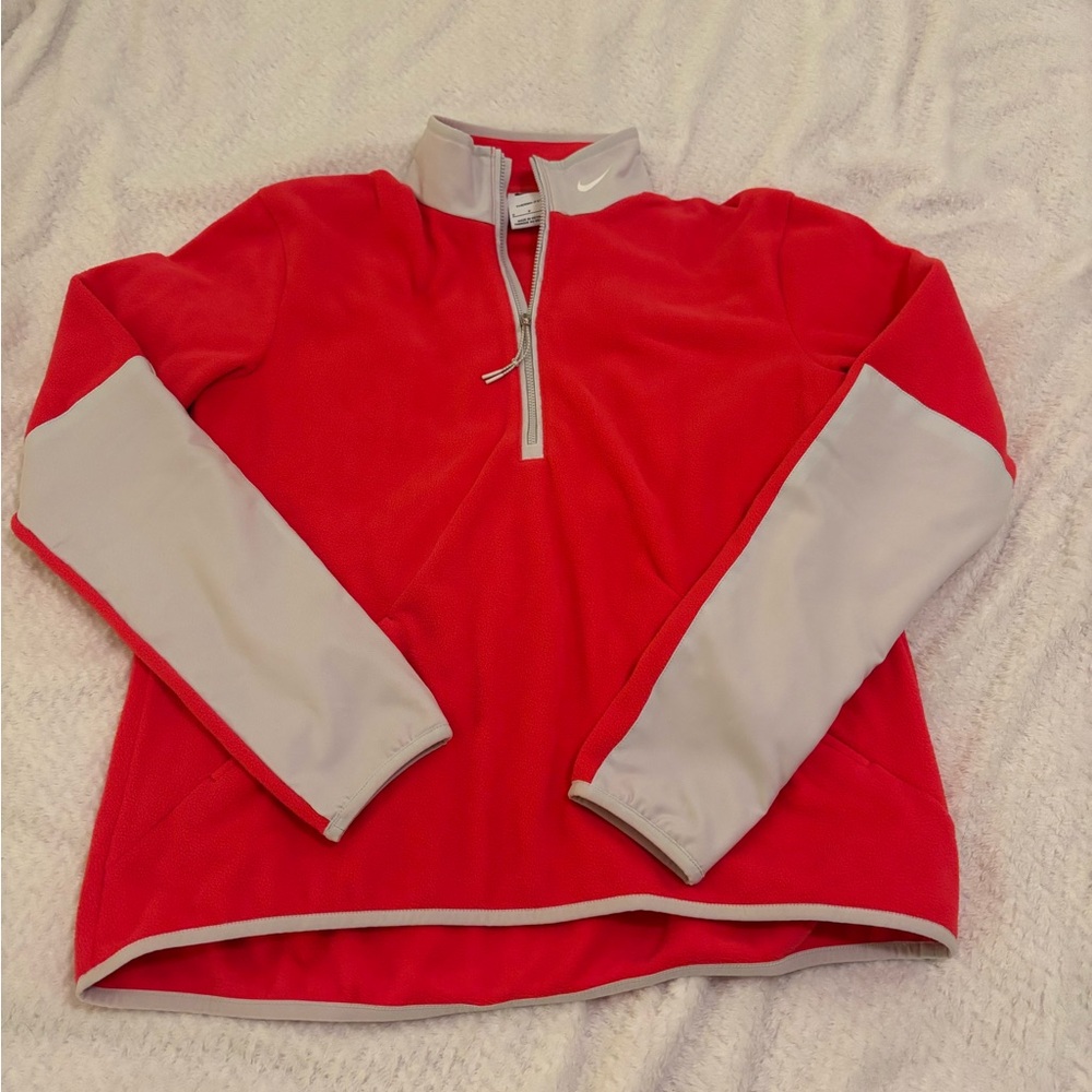 Nike Pink and White Therma-Fit Pullover